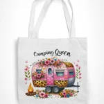 Camping Queen #1 | praktická bavlněná nákupní taška s potiskem