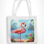 Pink Flamingo | praktická bavlněná nákupní taška s potiskem